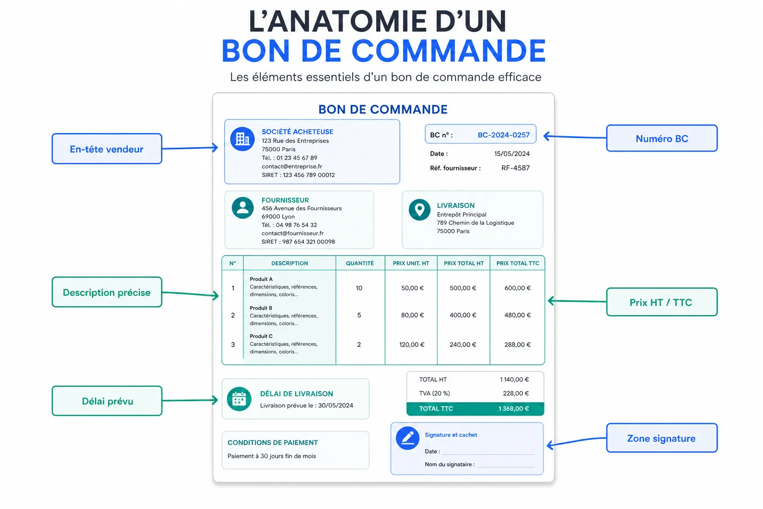 Modèle de bon de commande prêt à remplir