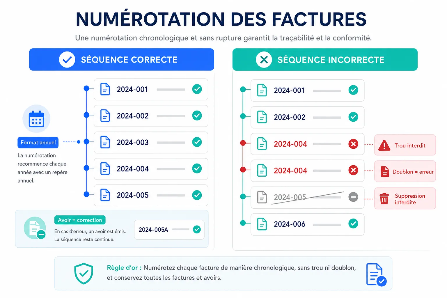 Numéroter ses factures : les règles à ne pas enfreindre