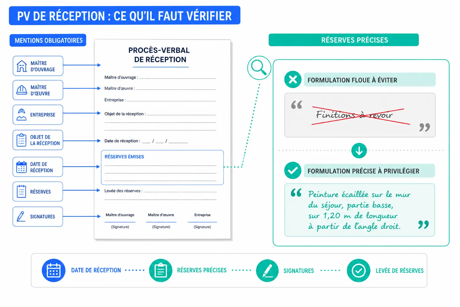 PV de réception de travaux : modèle et réserves