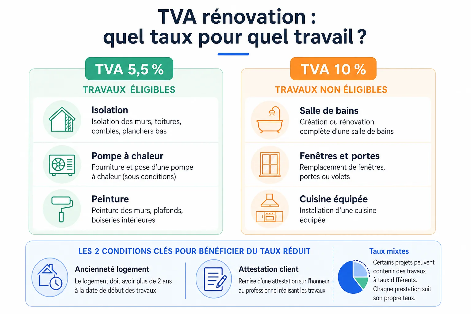 TVA à 5,5 % : quels travaux y ont droit